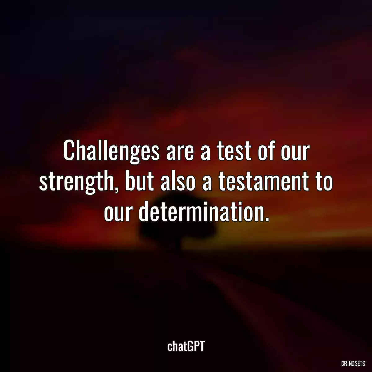 Challenges are a test of our strength, but also a testament to our determination.