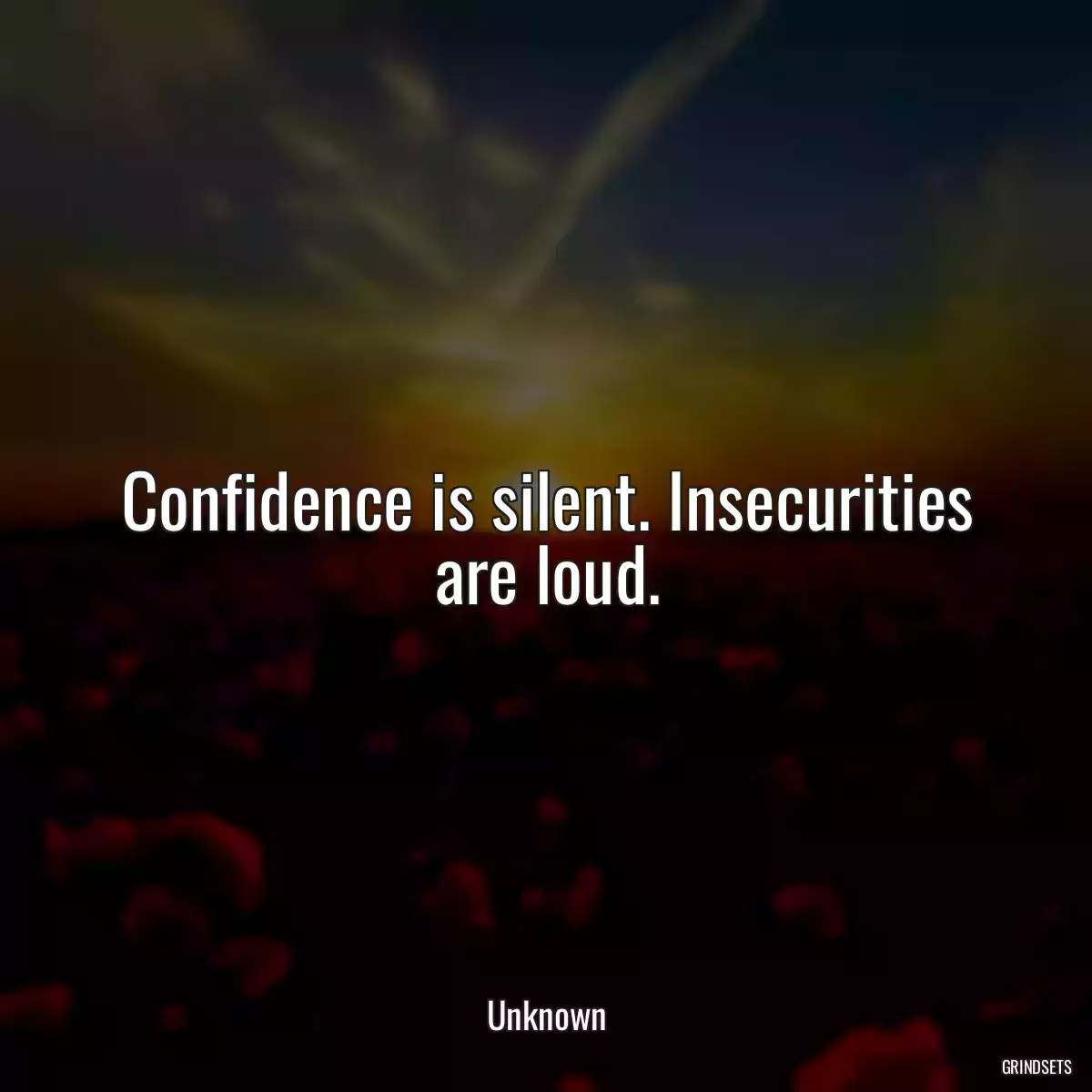 Confidence is silent. Insecurities are loud.