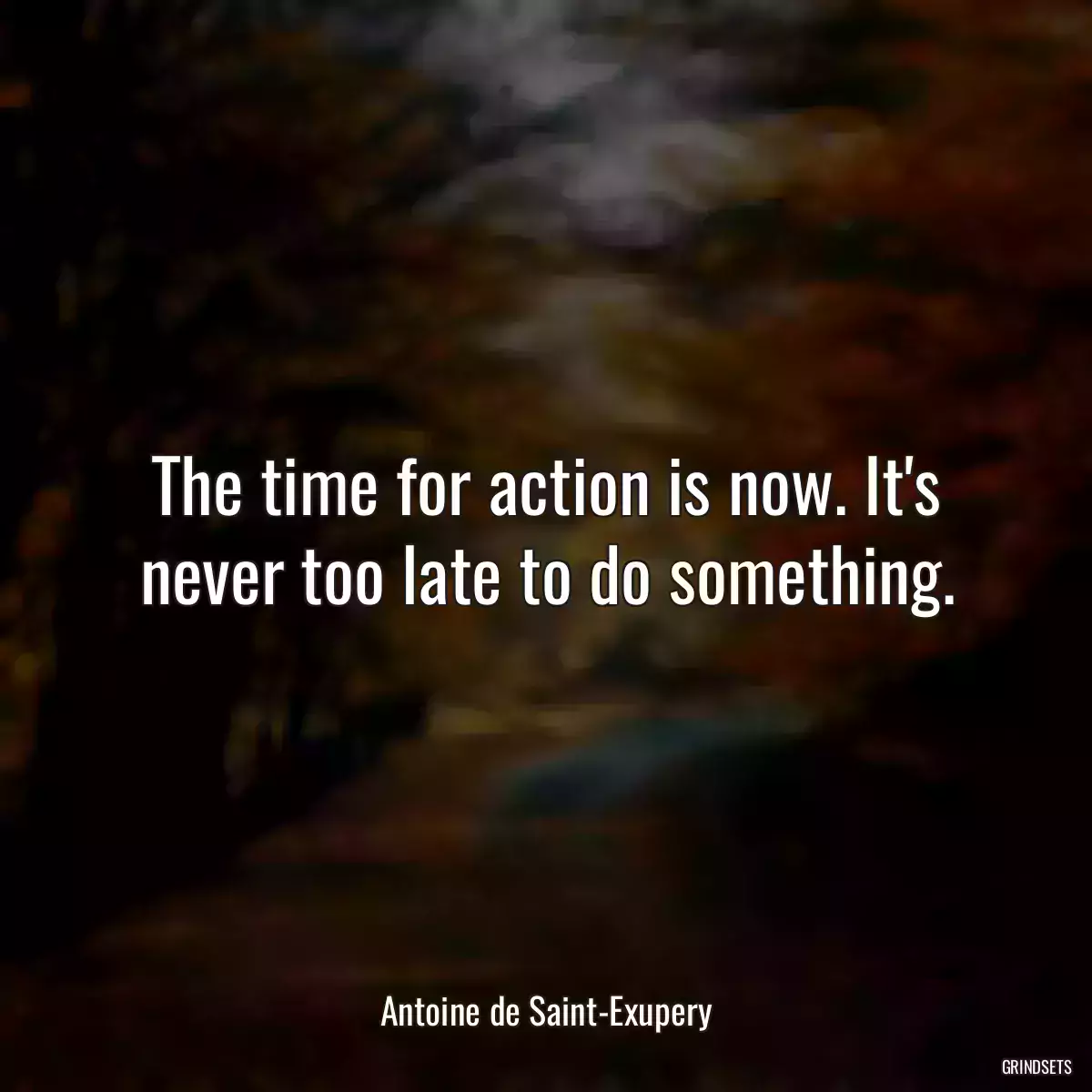 The time for action is now. It\'s never too late to do something.