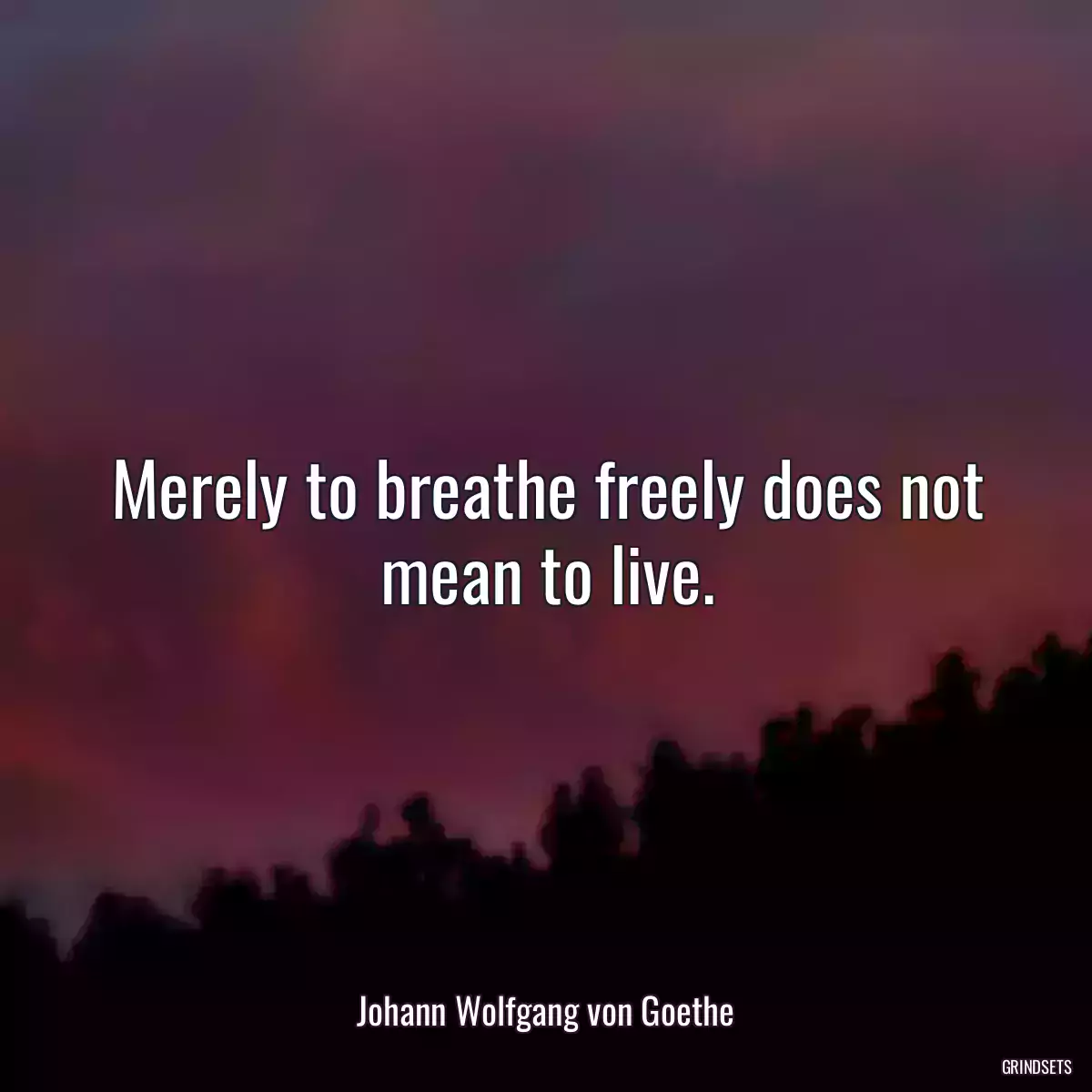 Merely to breathe freely does not mean to live.