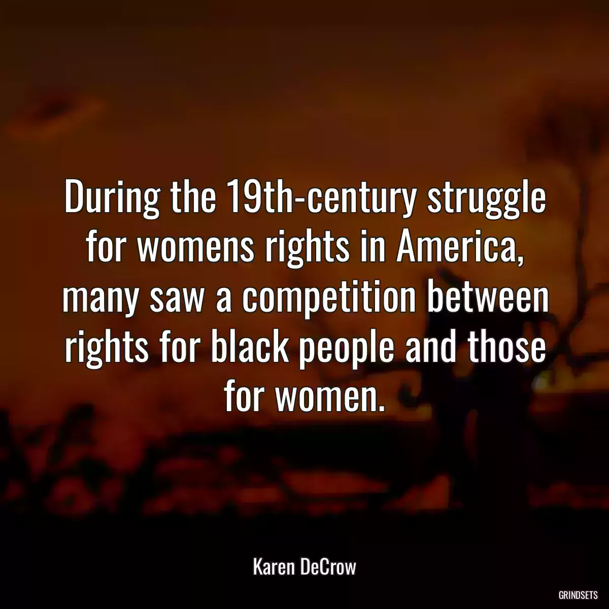 During the 19th-century struggle for womens rights in America, many saw a competition between rights for black people and those for women.