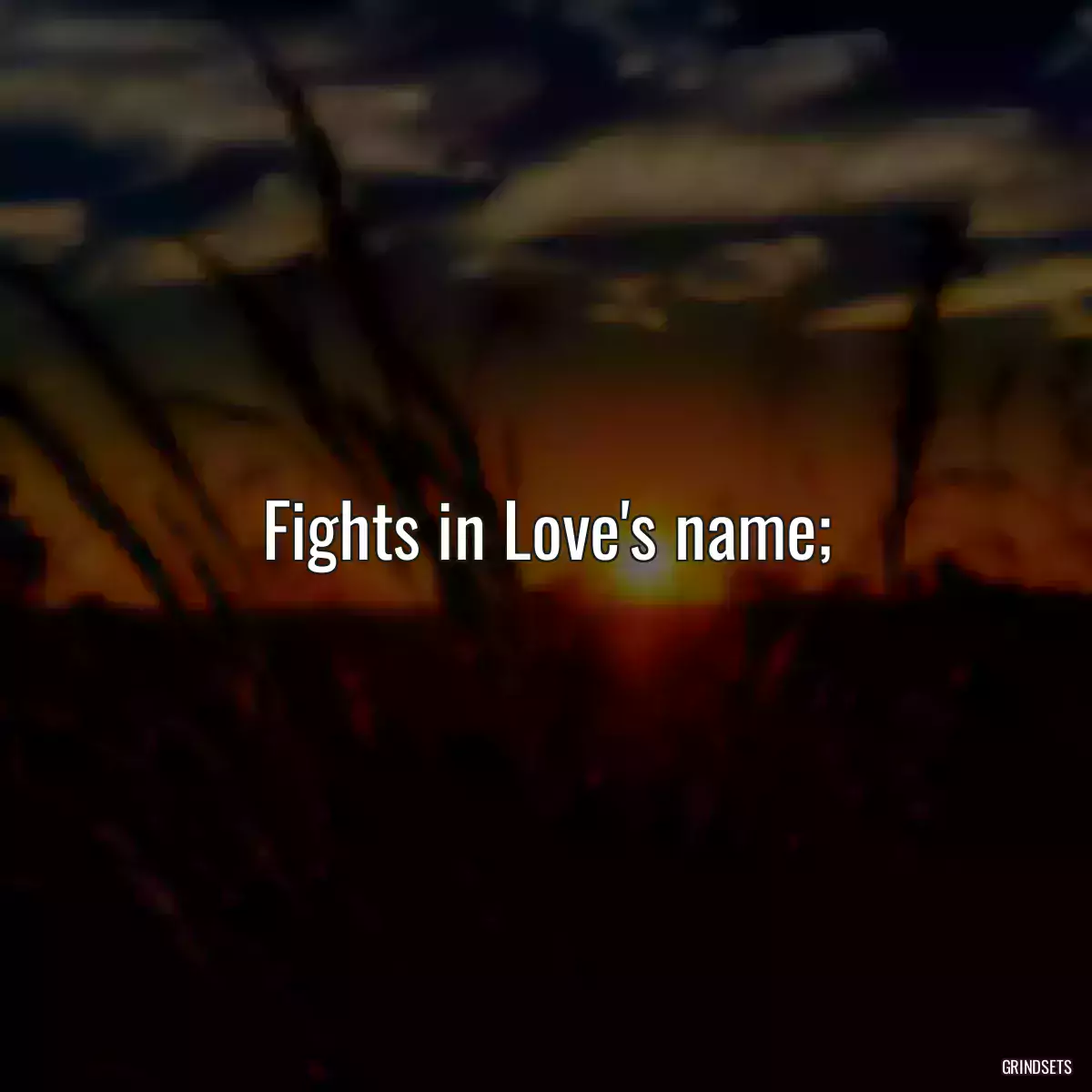 Fights in Love\'s name;
