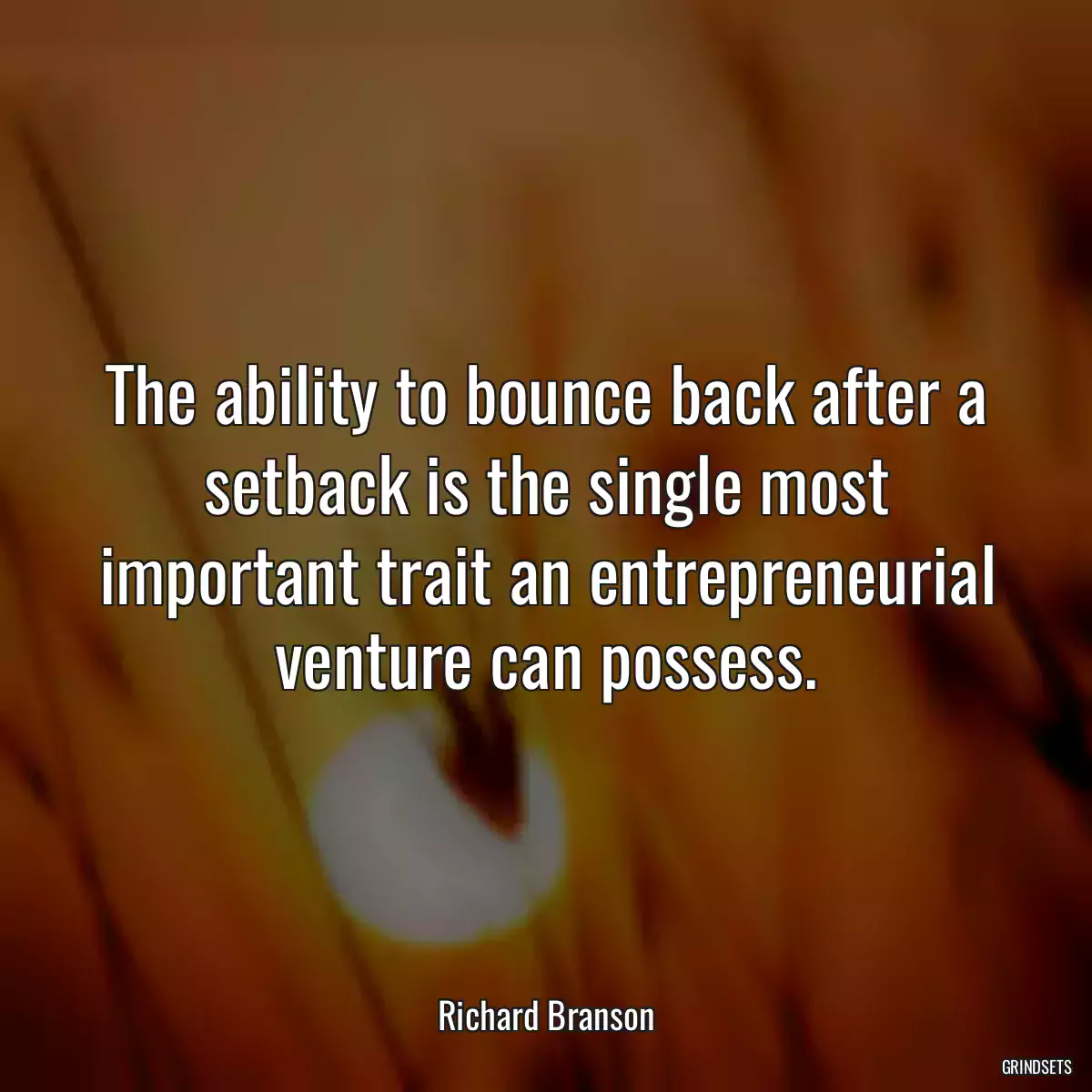 The ability to bounce back after a setback is the single most important trait an entrepreneurial venture can possess.