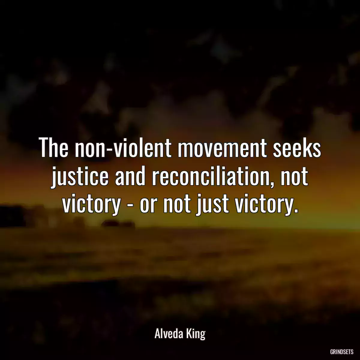 The non-violent movement seeks justice and reconciliation, not victory - or not just victory.