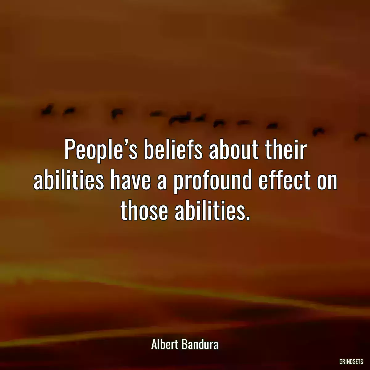 People’s beliefs about their abilities have a profound effect on those abilities.