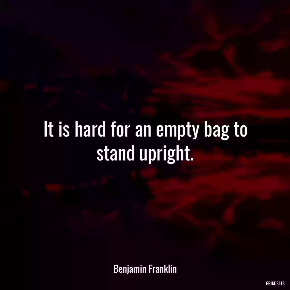 It is hard for an empty bag to stand upright.