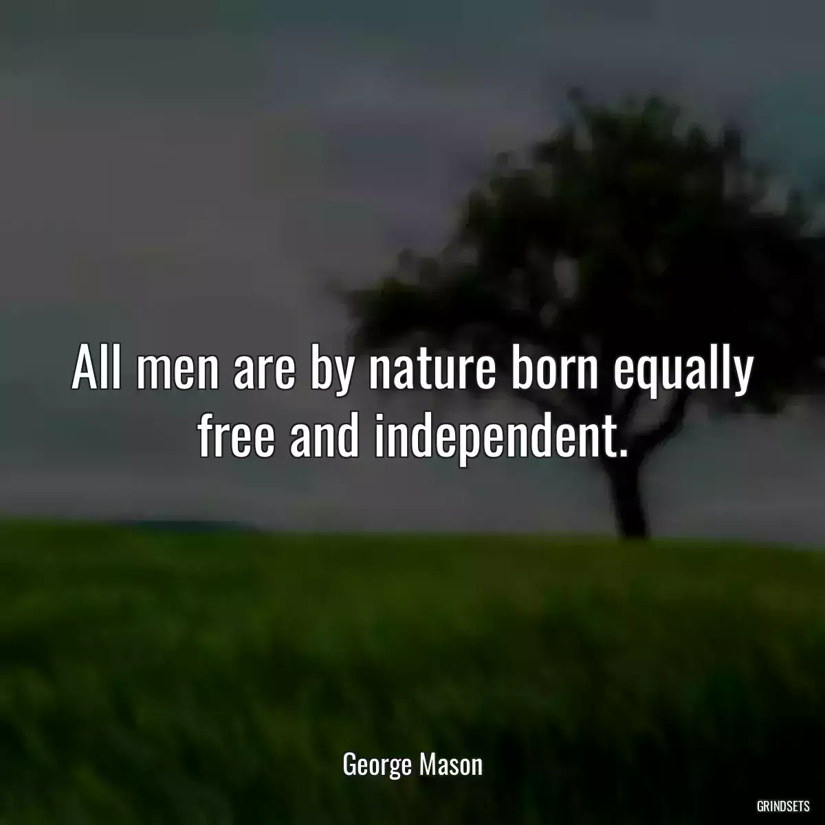 All men are by nature born equally free and independent.