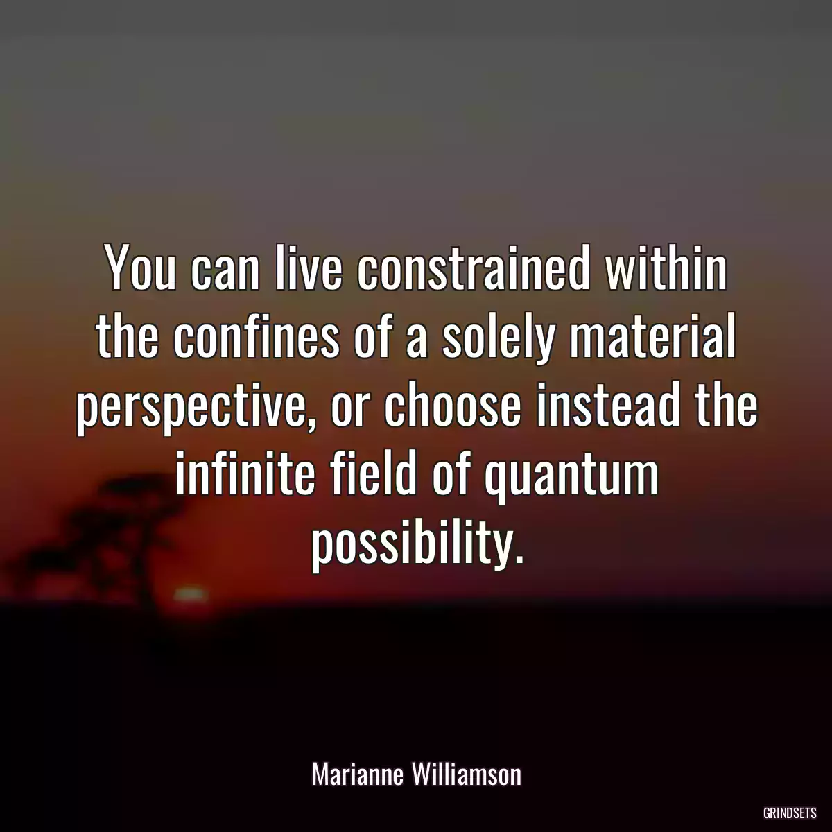 You can live constrained within the confines of a solely material perspective, or choose instead the infinite field of quantum possibility.