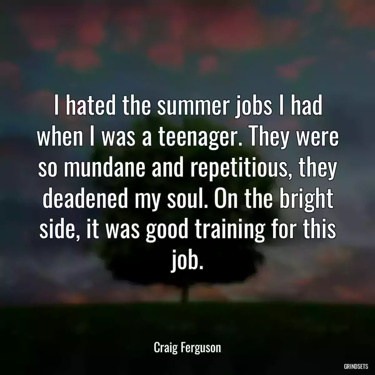 I hated the summer jobs I had when I was a teenager. They were so mundane and repetitious, they deadened my soul. On the bright side, it was good training for this job.