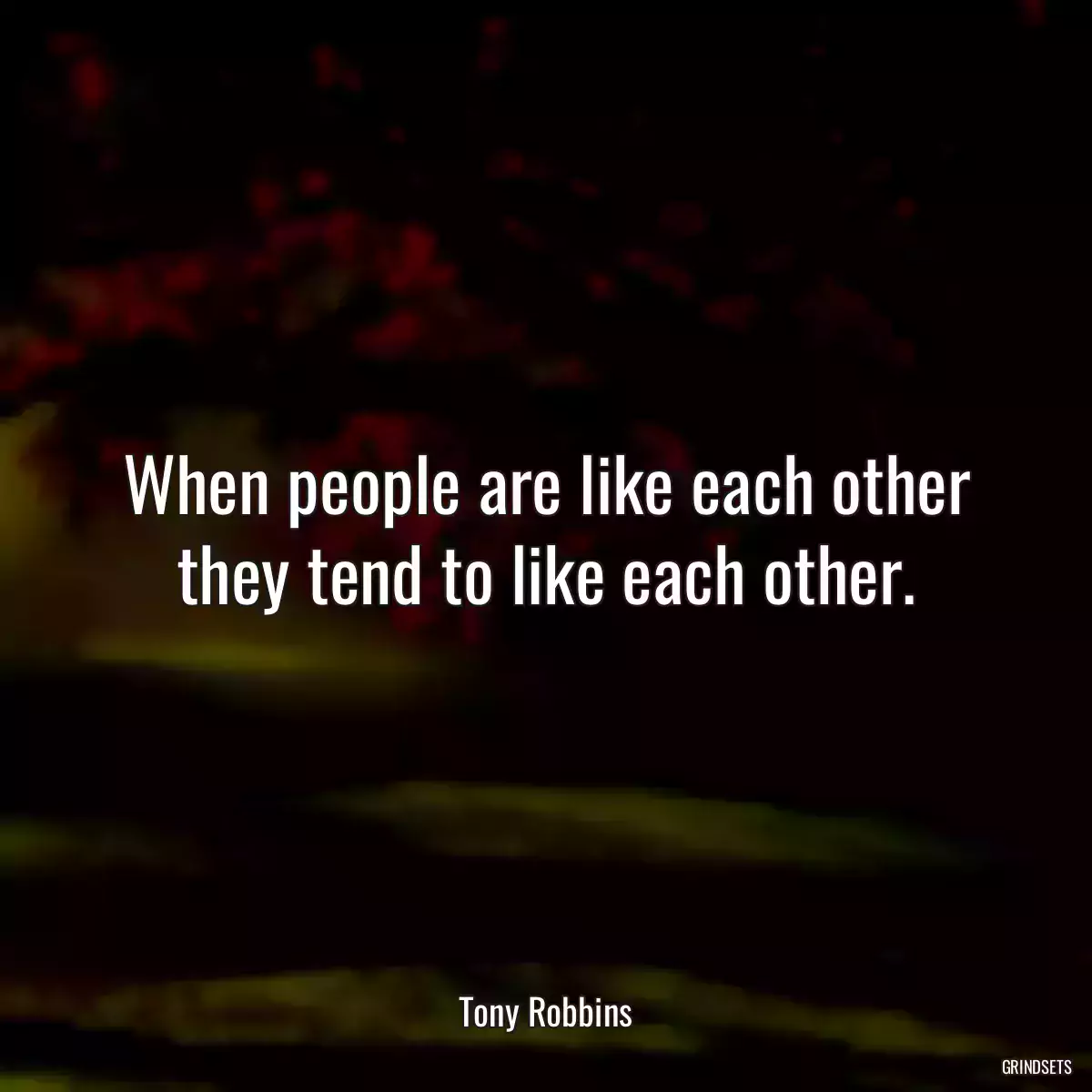 When people are like each other they tend to like each other.