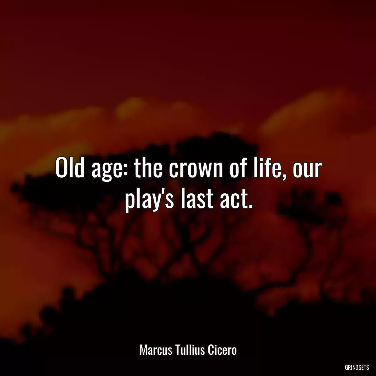 Old age: the crown of life, our play\'s last act.