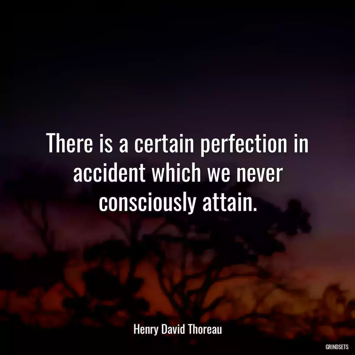 There is a certain perfection in accident which we never consciously attain.