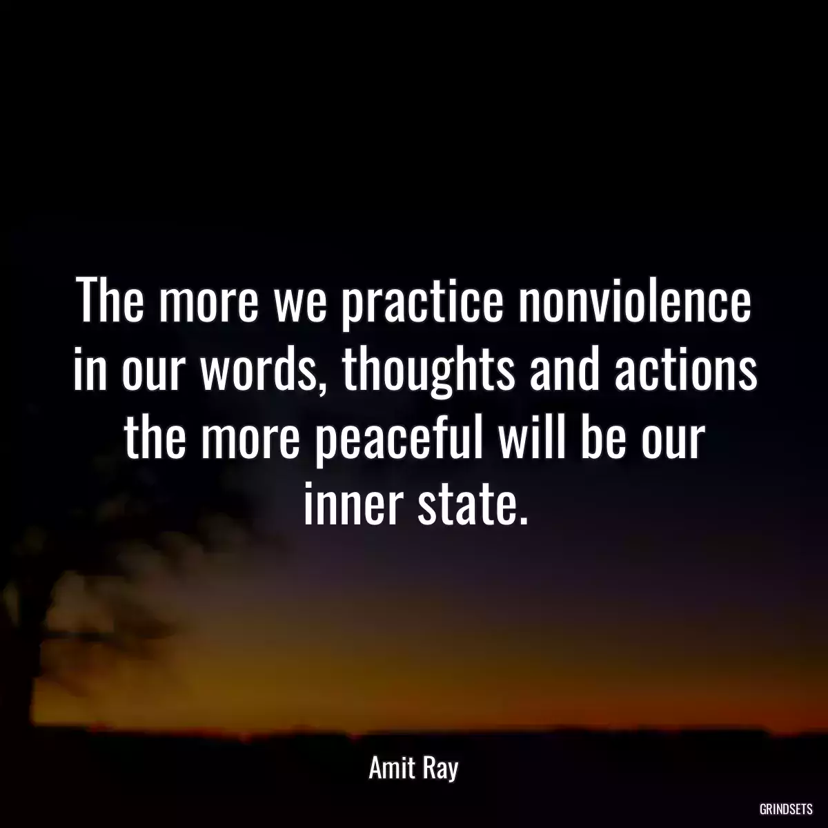 The more we practice nonviolence in our words, thoughts and actions the more peaceful will be our inner state.