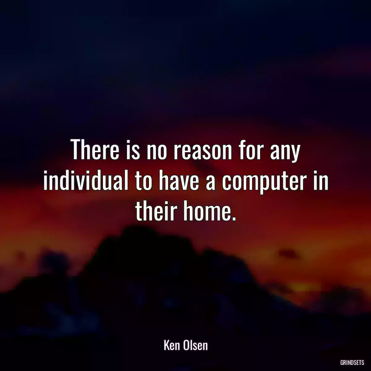 There is no reason for any individual to have a computer in their home.