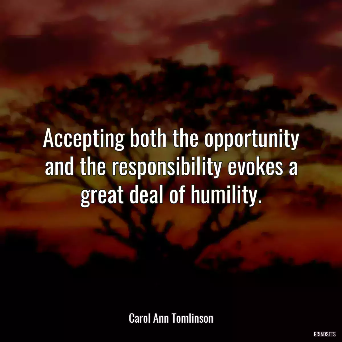 Accepting both the opportunity and the responsibility evokes a great deal of humility.