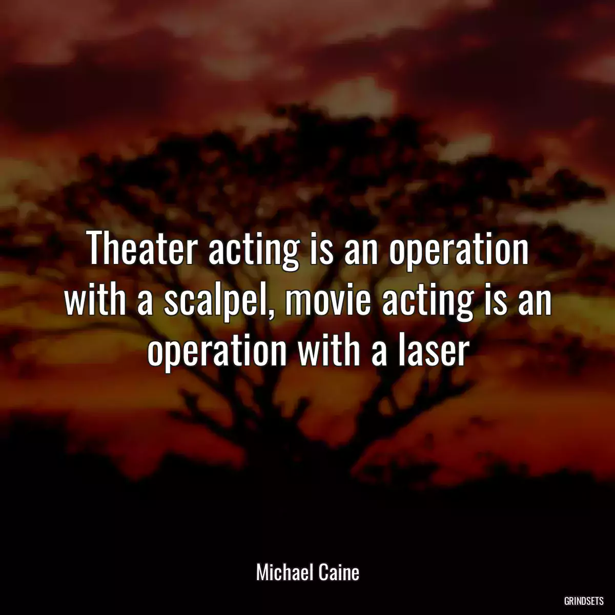 Theater acting is an operation with a scalpel, movie acting is an operation with a laser