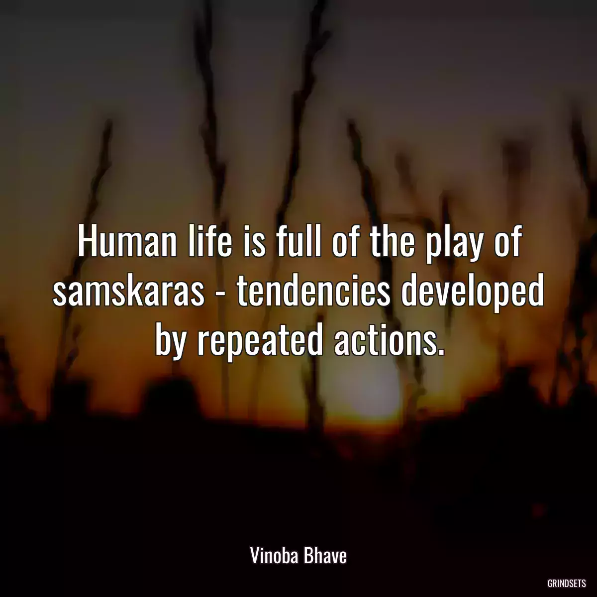 Human life is full of the play of samskaras - tendencies developed by repeated actions.