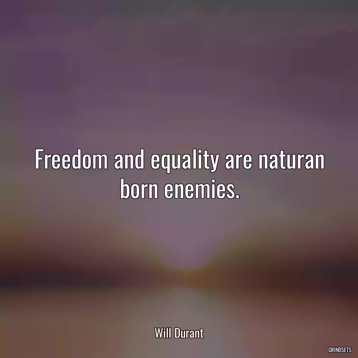 Freedom and equality are naturan born enemies.