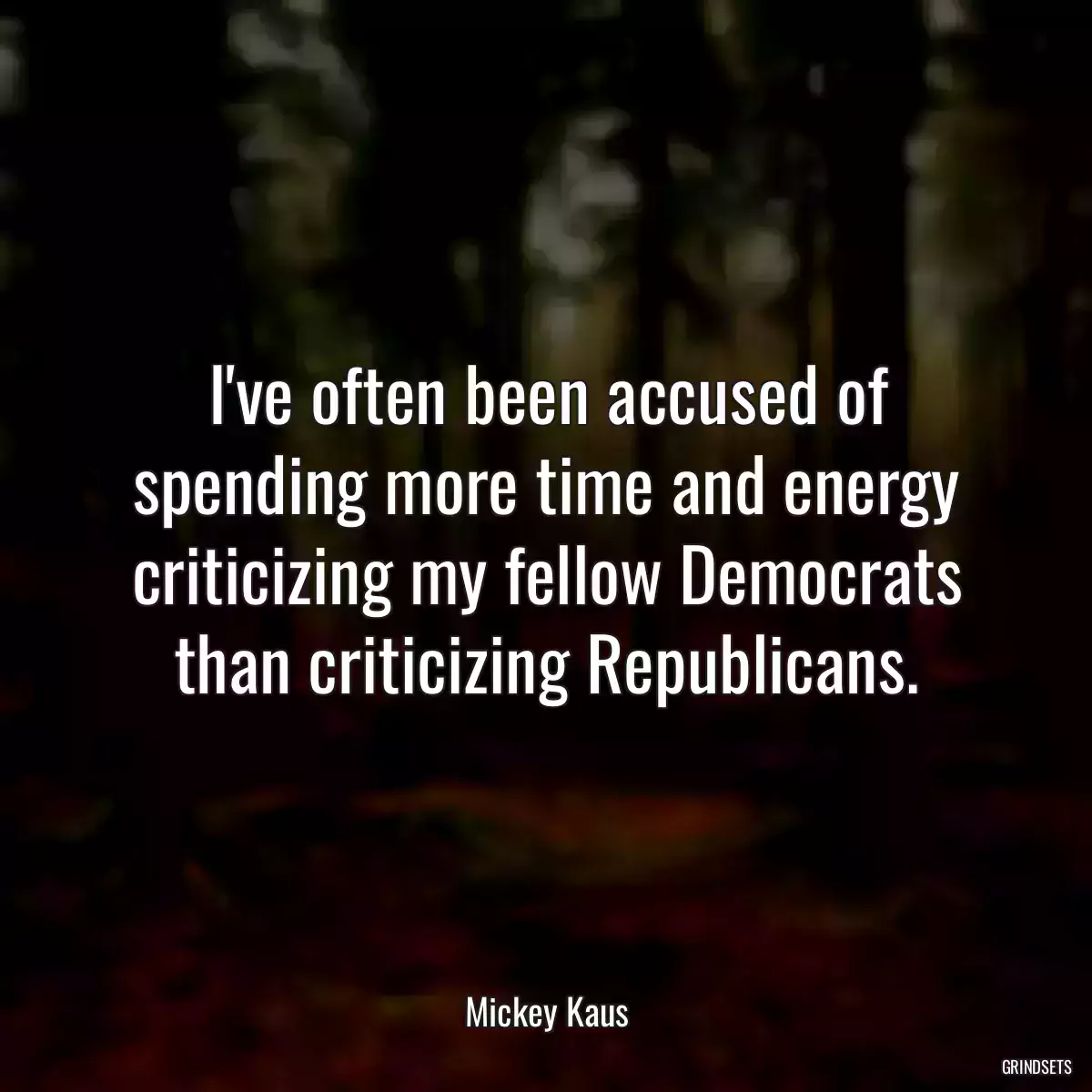 I\'ve often been accused of spending more time and energy criticizing my fellow Democrats than criticizing Republicans.