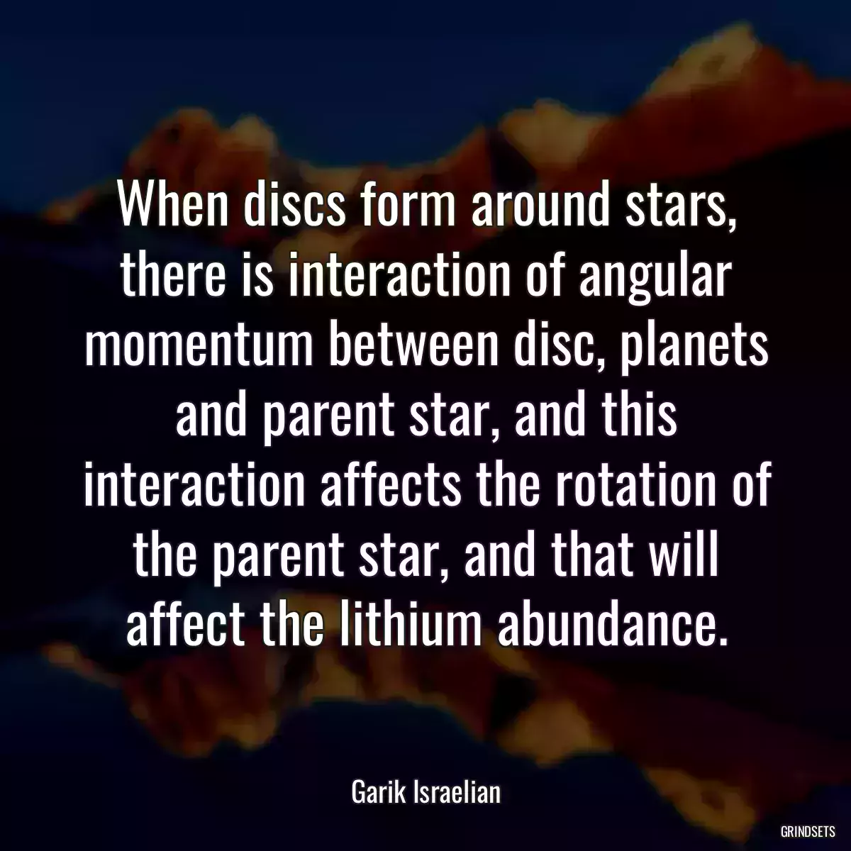 When discs form around stars, there is interaction of angular momentum between disc, planets and parent star, and this interaction affects the rotation of the parent star, and that will affect the lithium abundance.