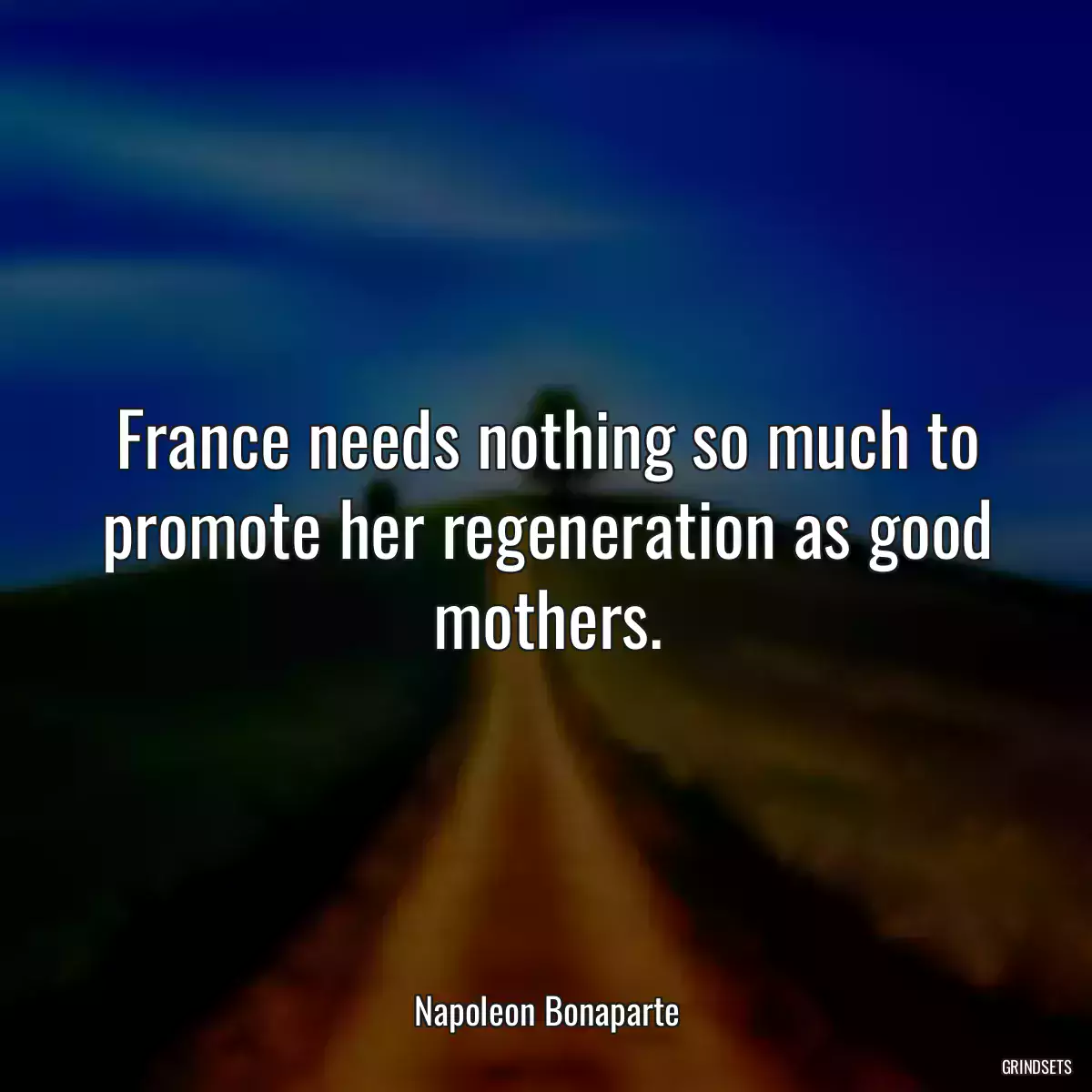 France needs nothing so much to promote her regeneration as good mothers.