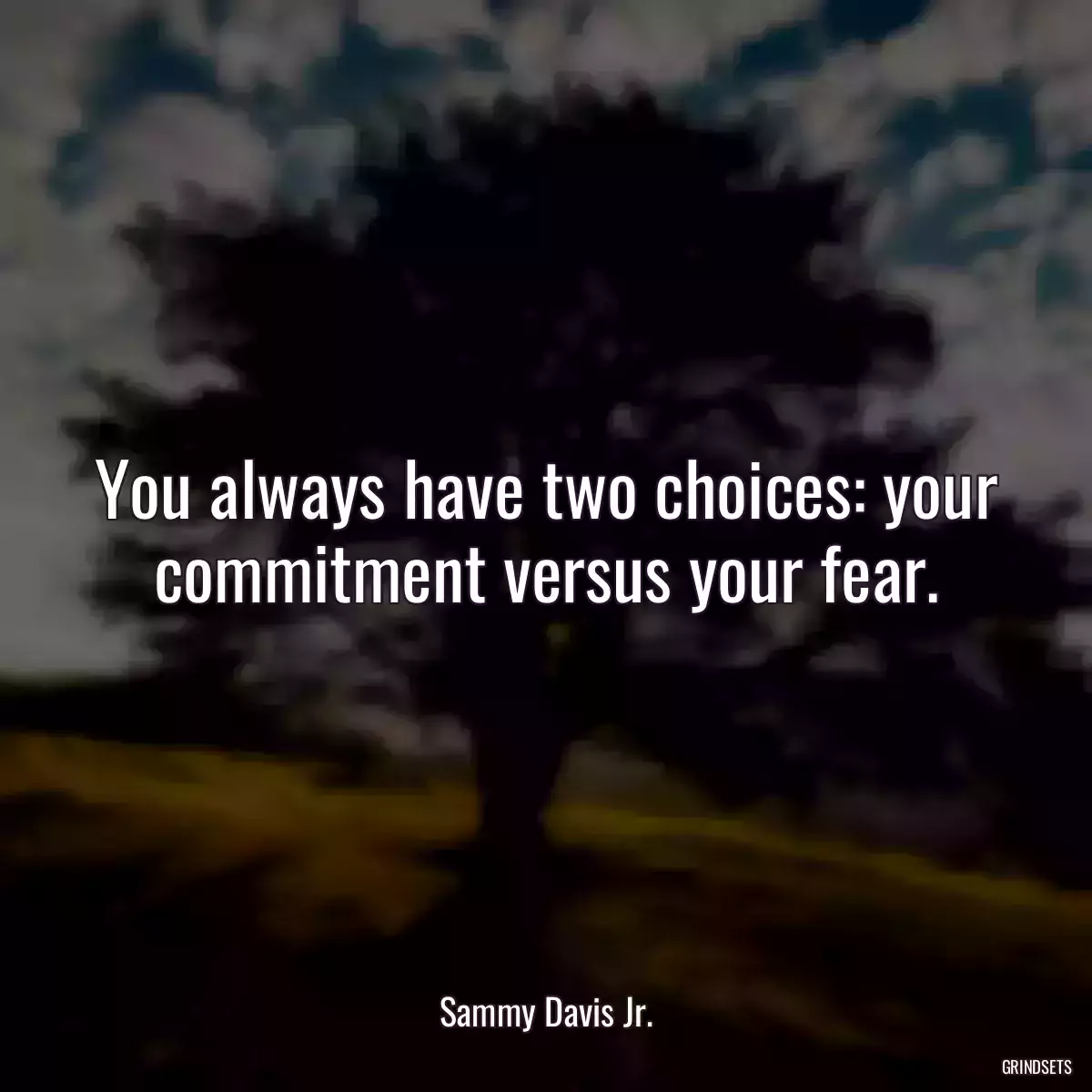 You always have two choices: your commitment versus your fear.