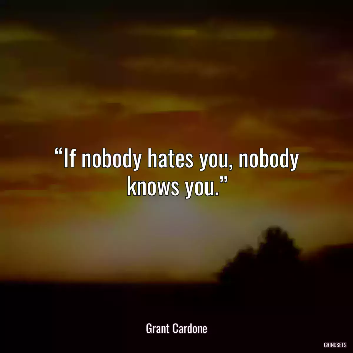 “If nobody hates you, nobody knows you.”