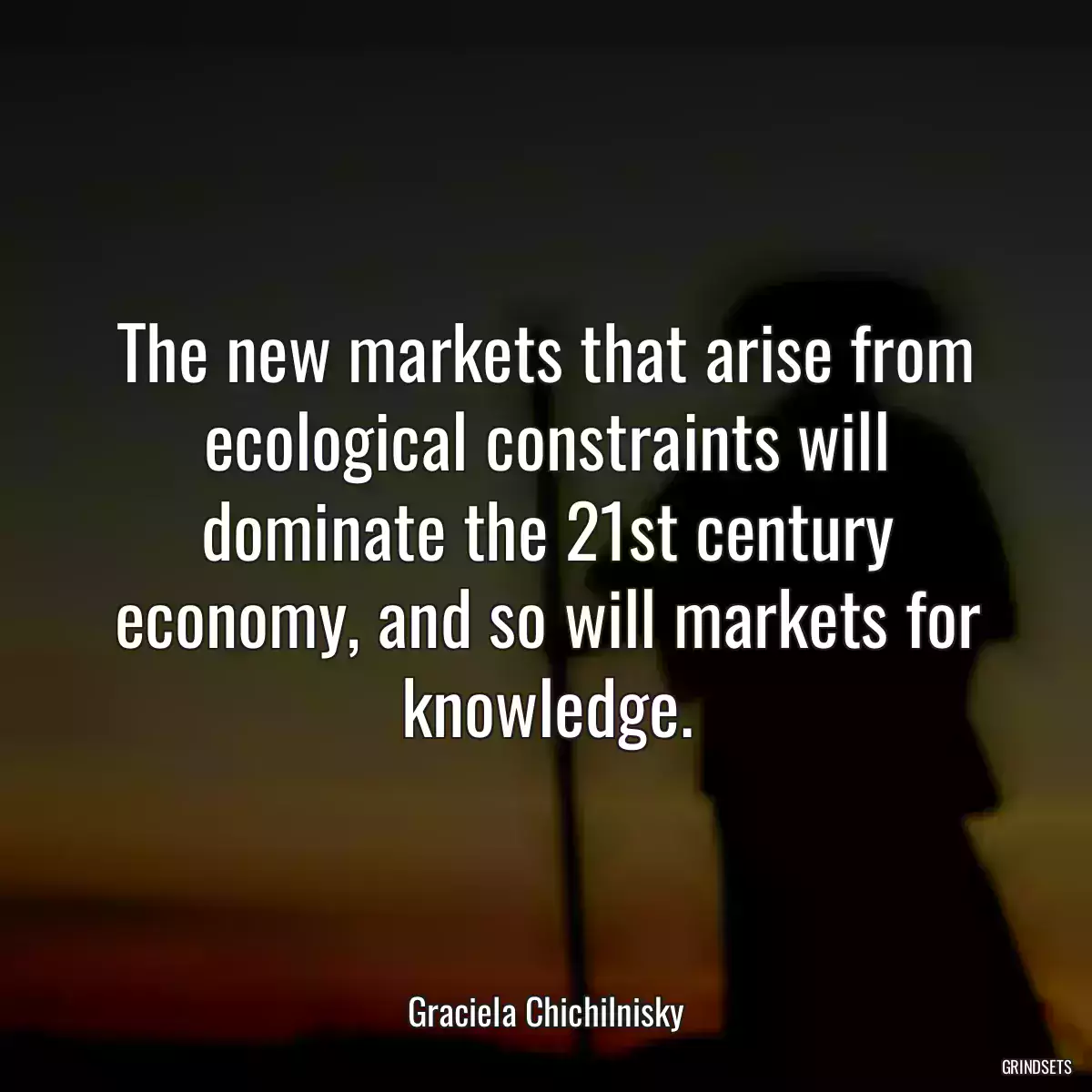 The new markets that arise from ecological constraints will dominate the 21st century economy, and so will markets for knowledge.