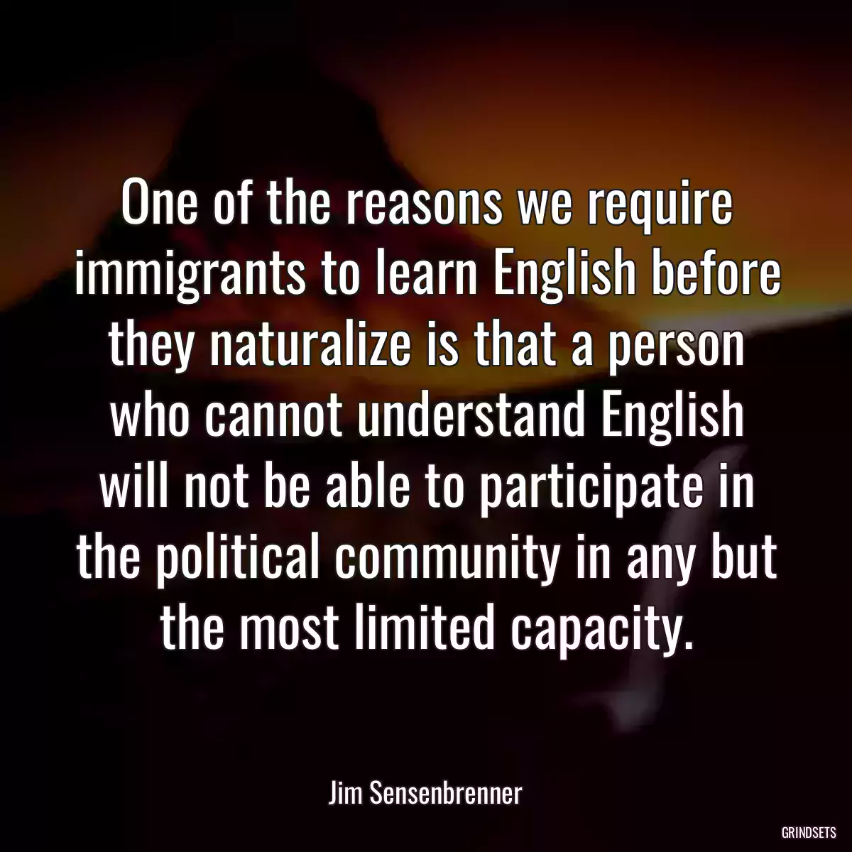 One of the reasons we require immigrants to learn English before they naturalize is that a person who cannot understand English will not be able to participate in the political community in any but the most limited capacity.