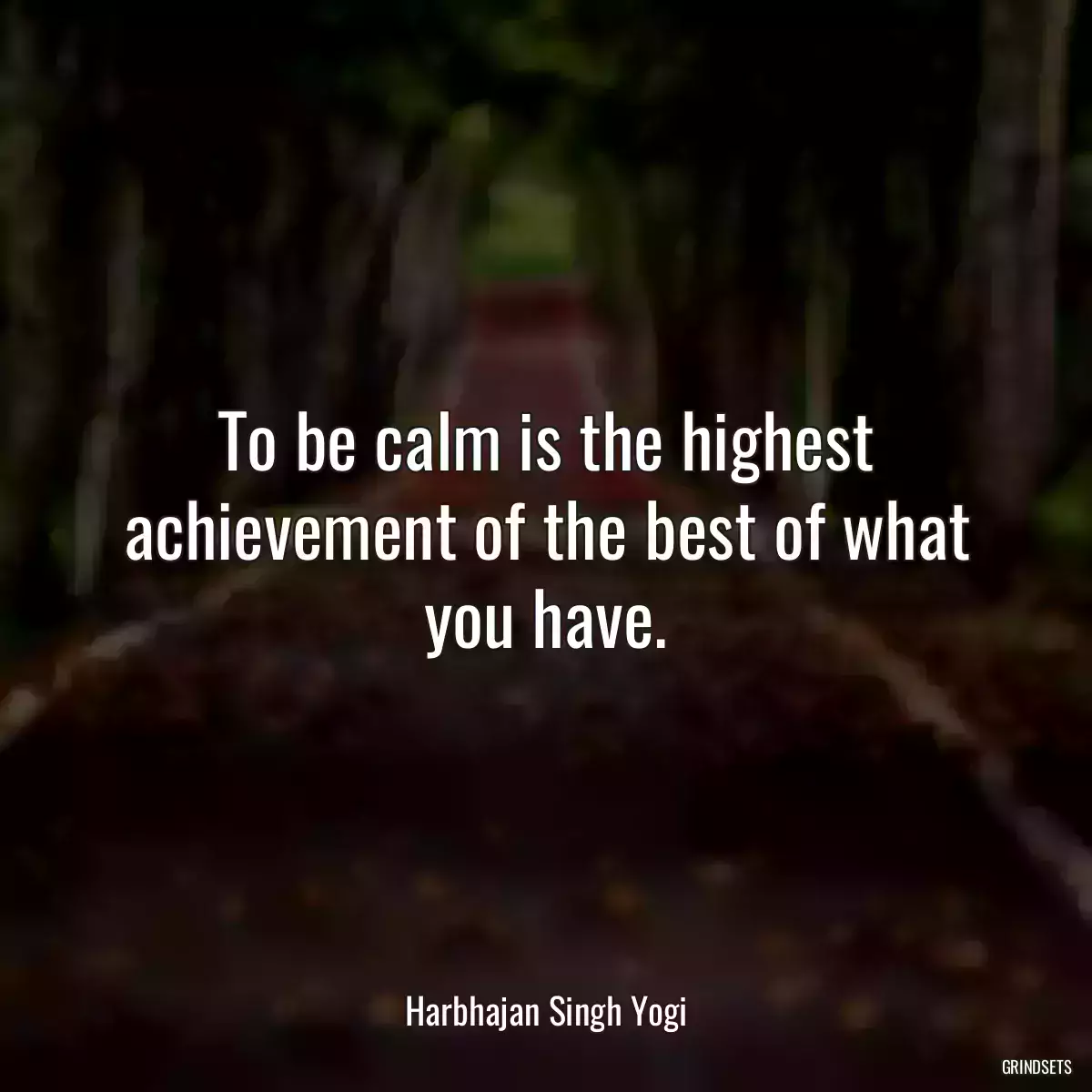 To be calm is the highest achievement of the best of what you have.