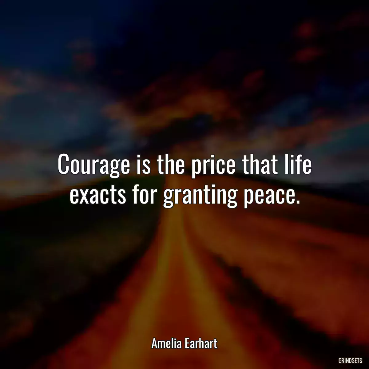 Courage is the price that life exacts for granting peace.