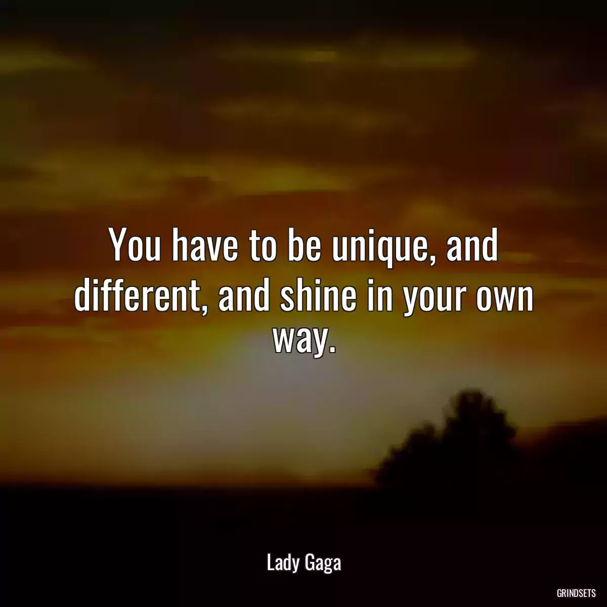 You have to be unique, and different, and shine in your own way.