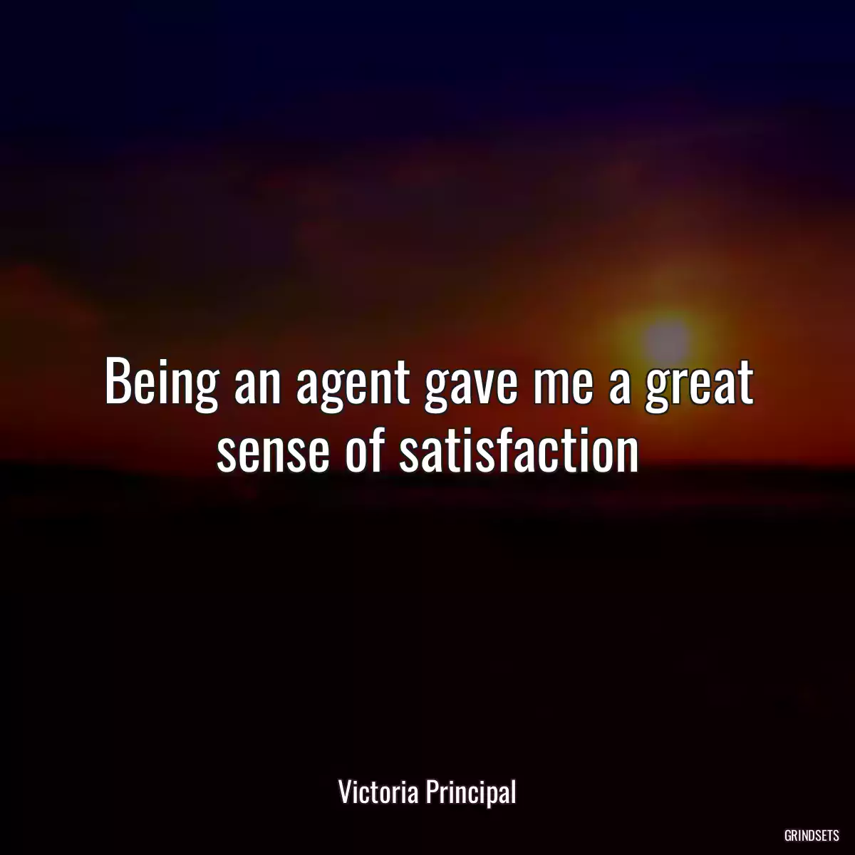 Being an agent gave me a great sense of satisfaction