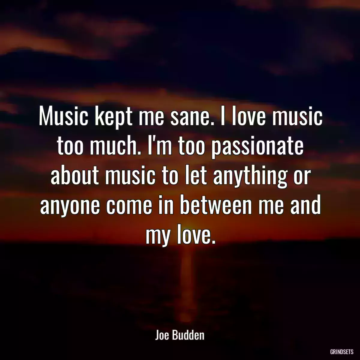 Music kept me sane. I love music too much. I\'m too passionate about music to let anything or anyone come in between me and my love.