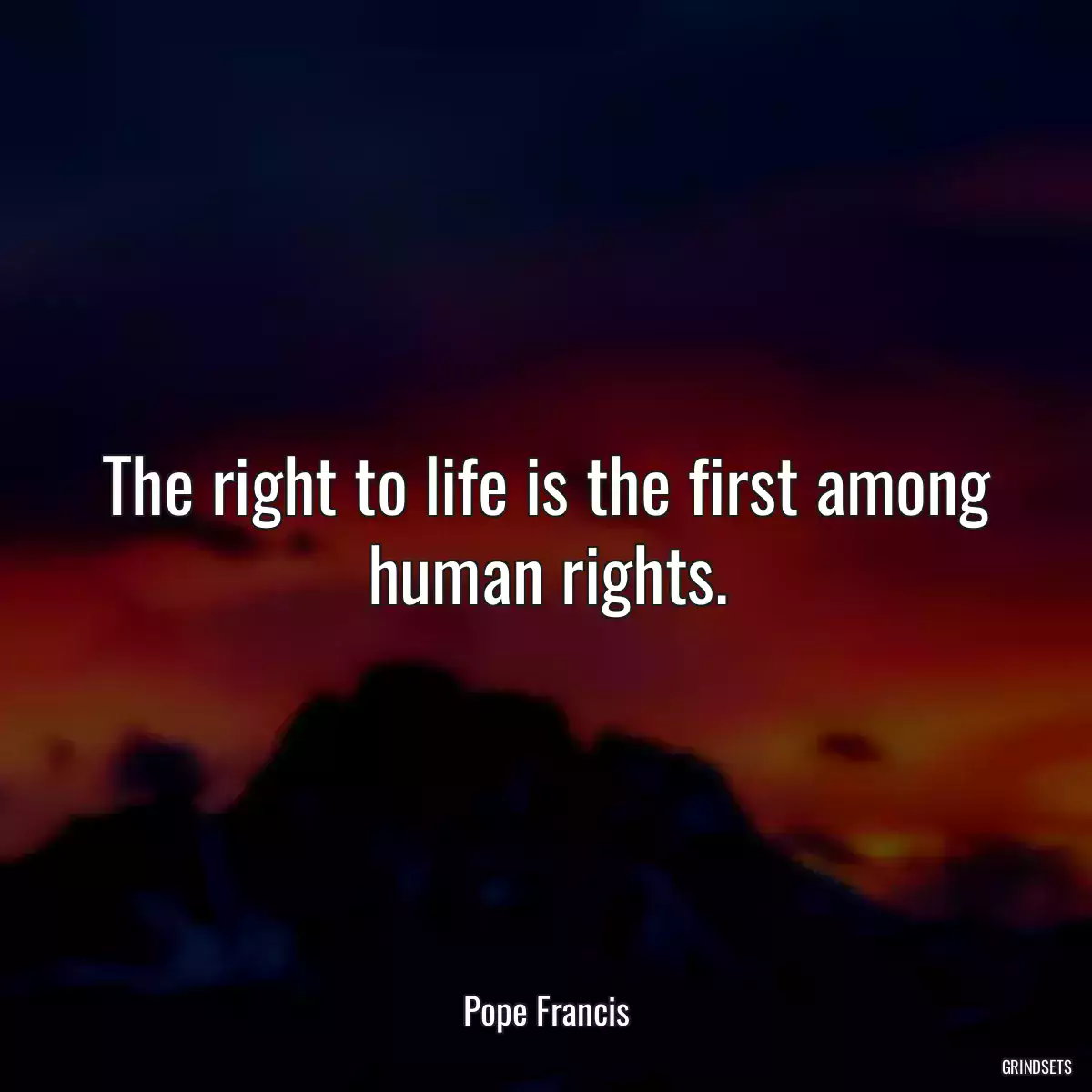 The right to life is the first among human rights.