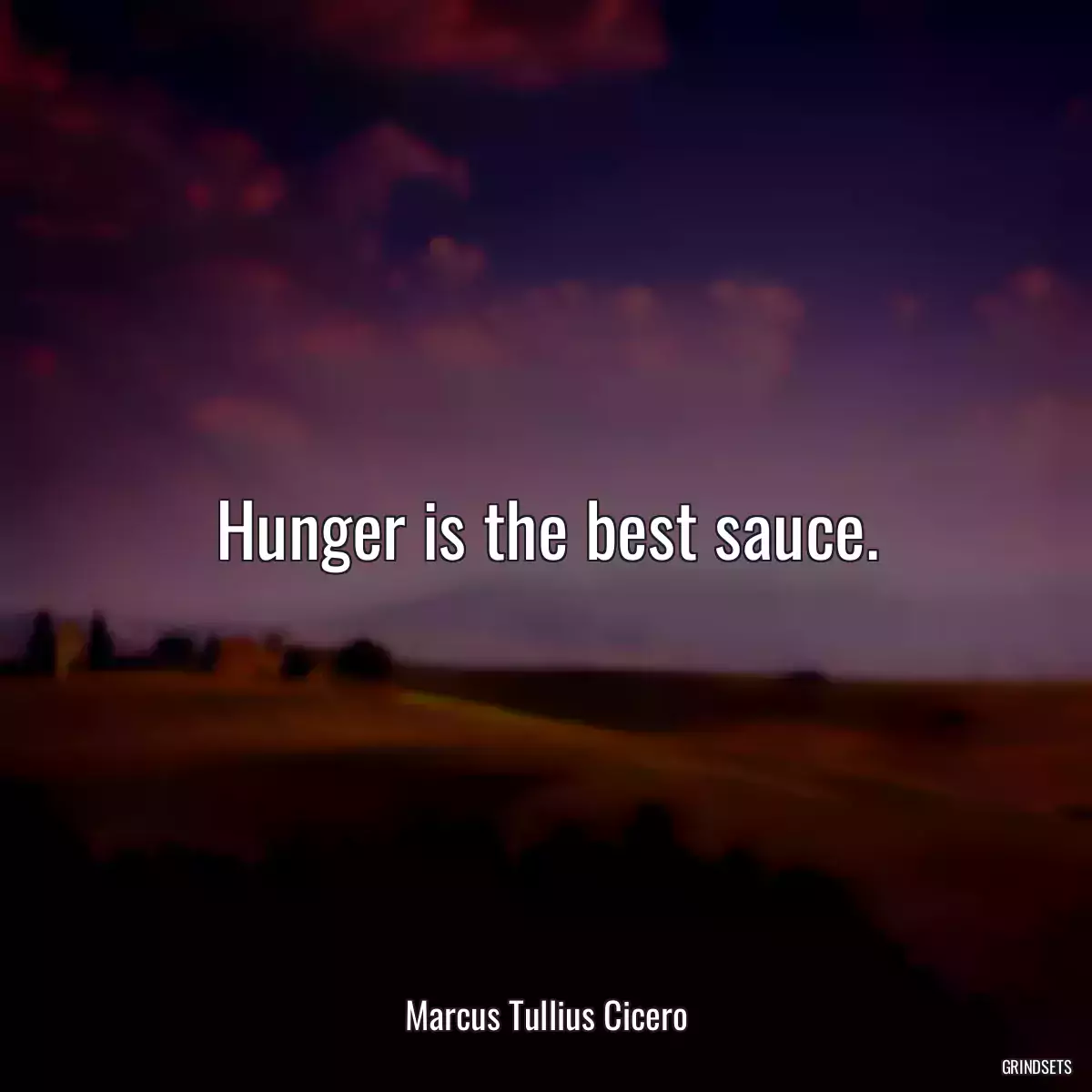 Hunger is the best sauce.