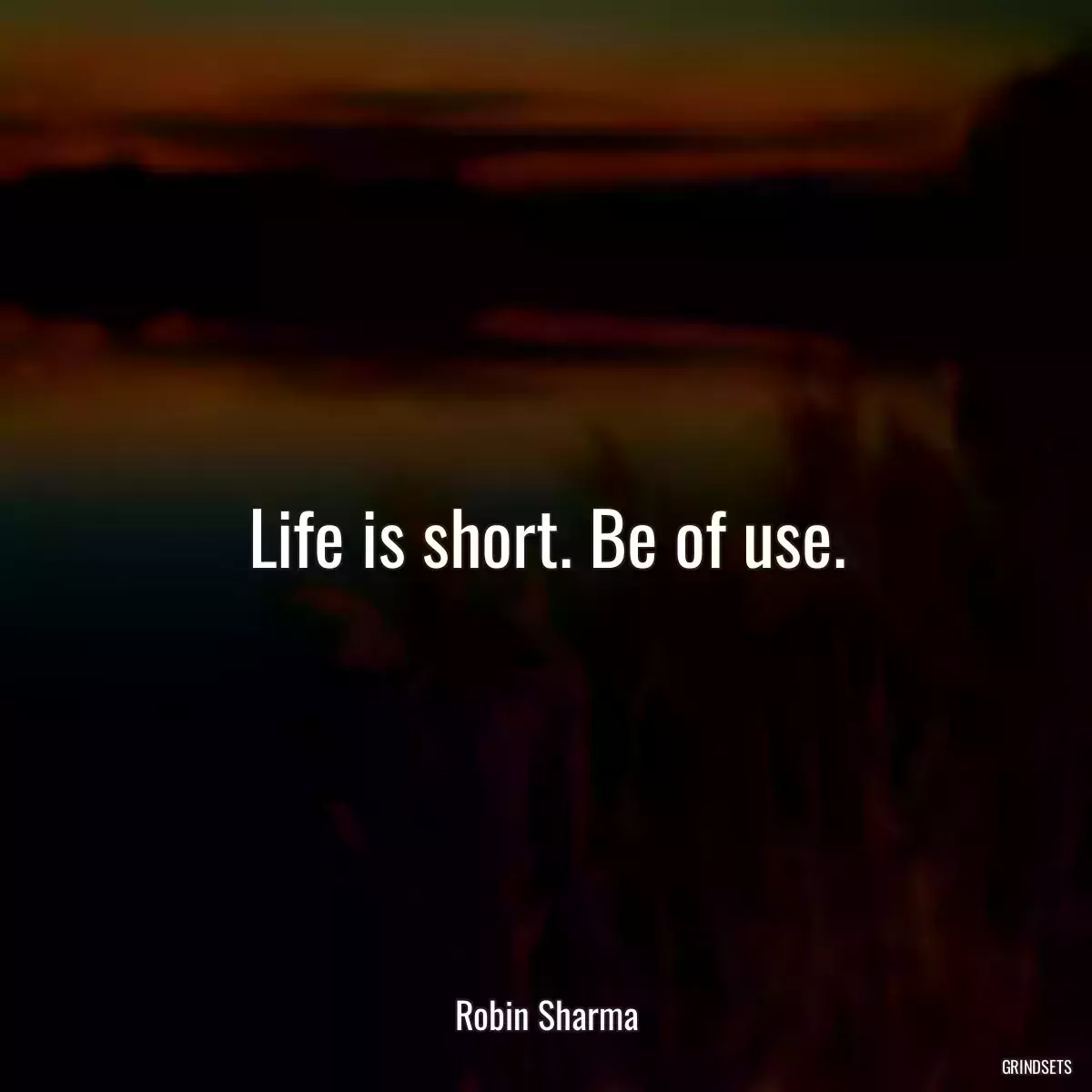 Life is short. Be of use.