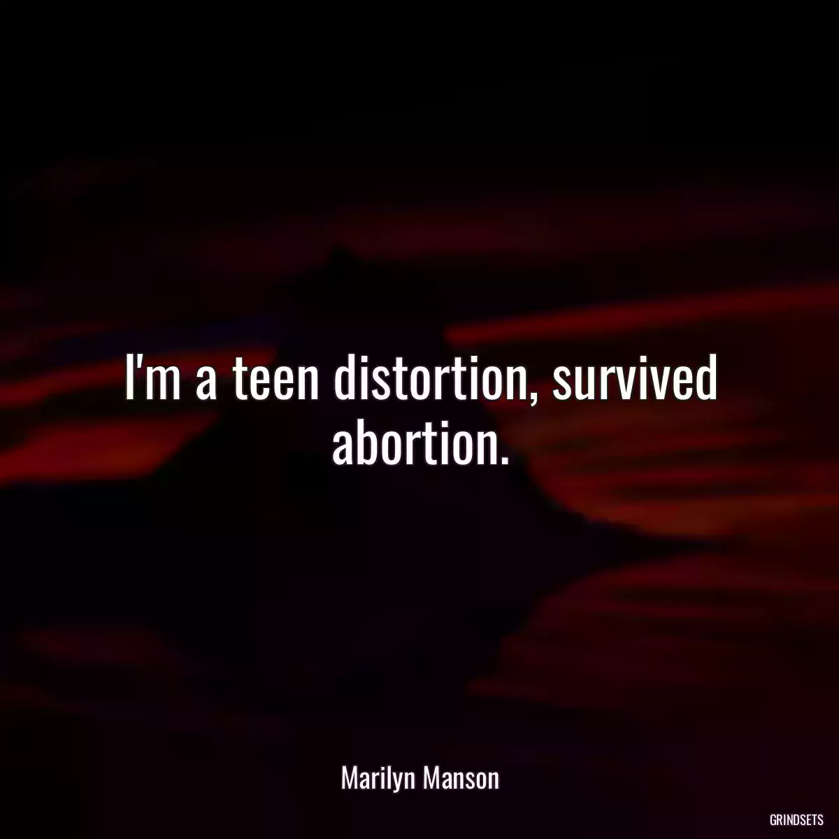 I\'m a teen distortion, survived abortion.