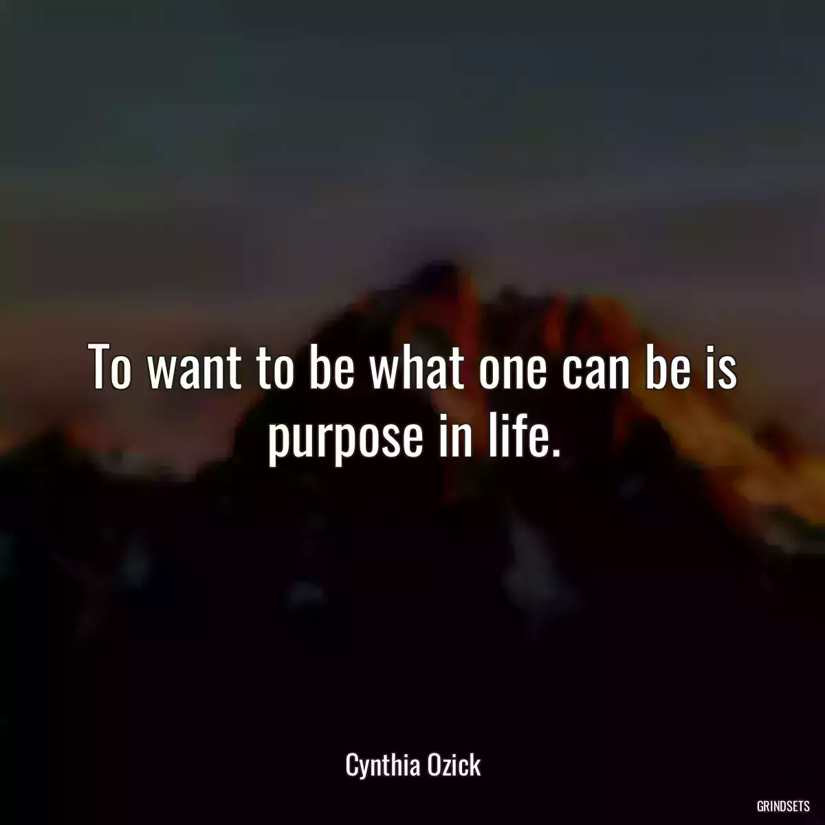 To want to be what one can be is purpose in life.