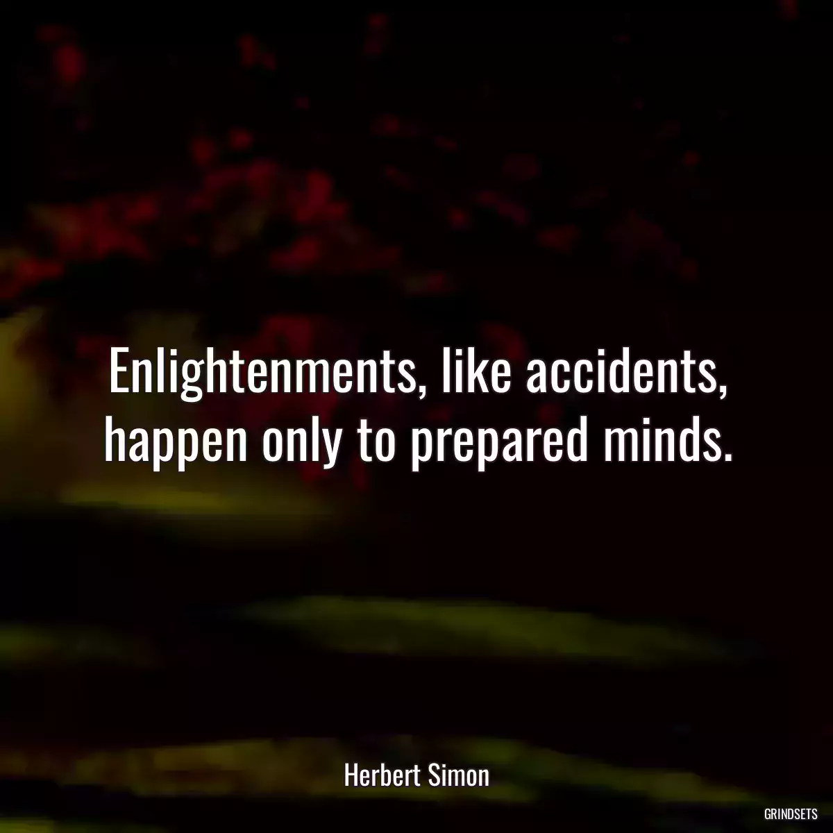 Enlightenments, like accidents, happen only to prepared minds.