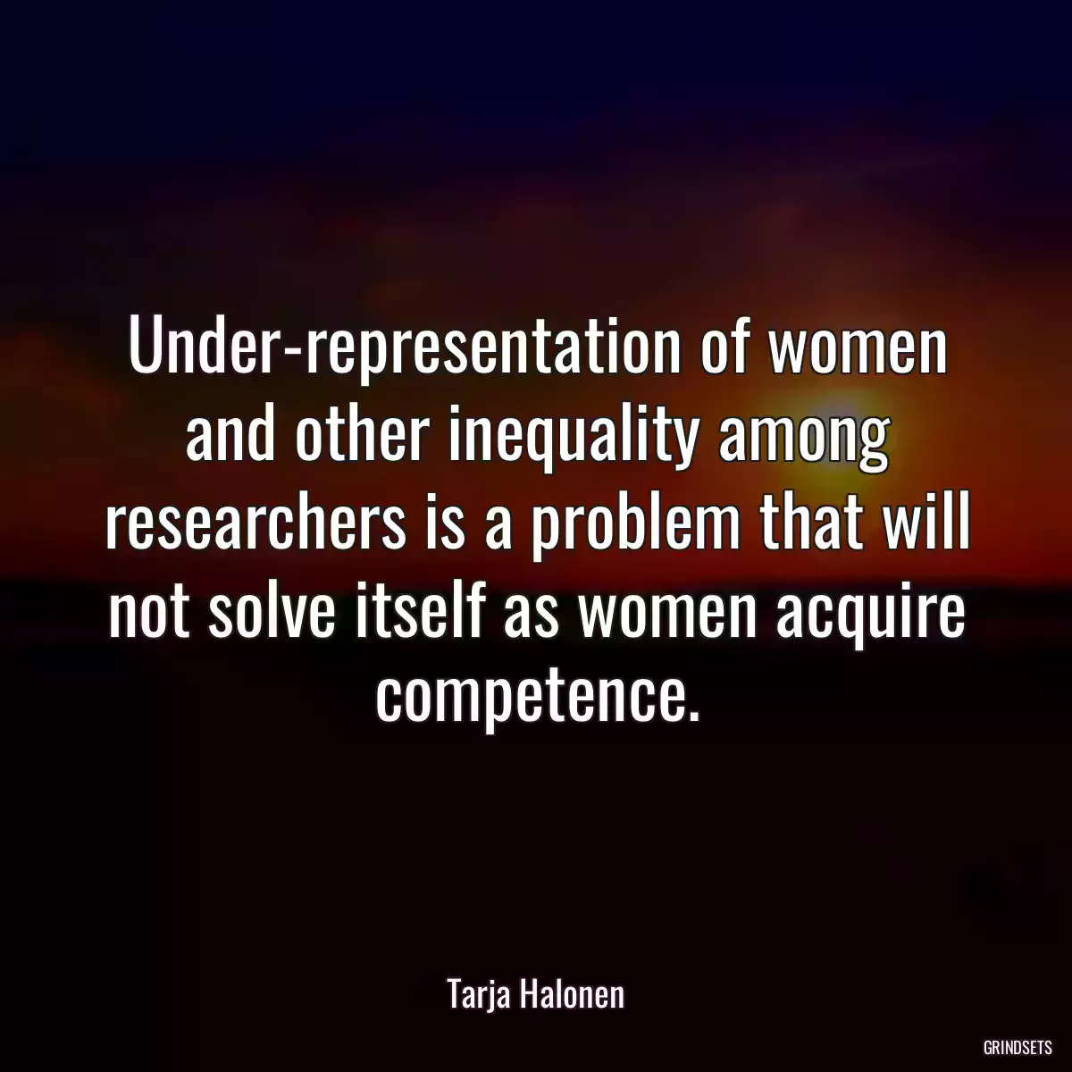 Under-representation of women and other inequality among researchers is a problem that will not solve itself as women acquire competence.