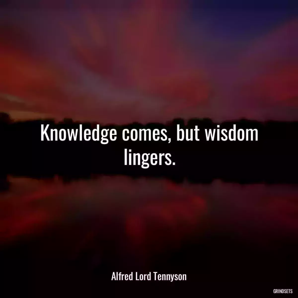 Knowledge comes, but wisdom lingers.