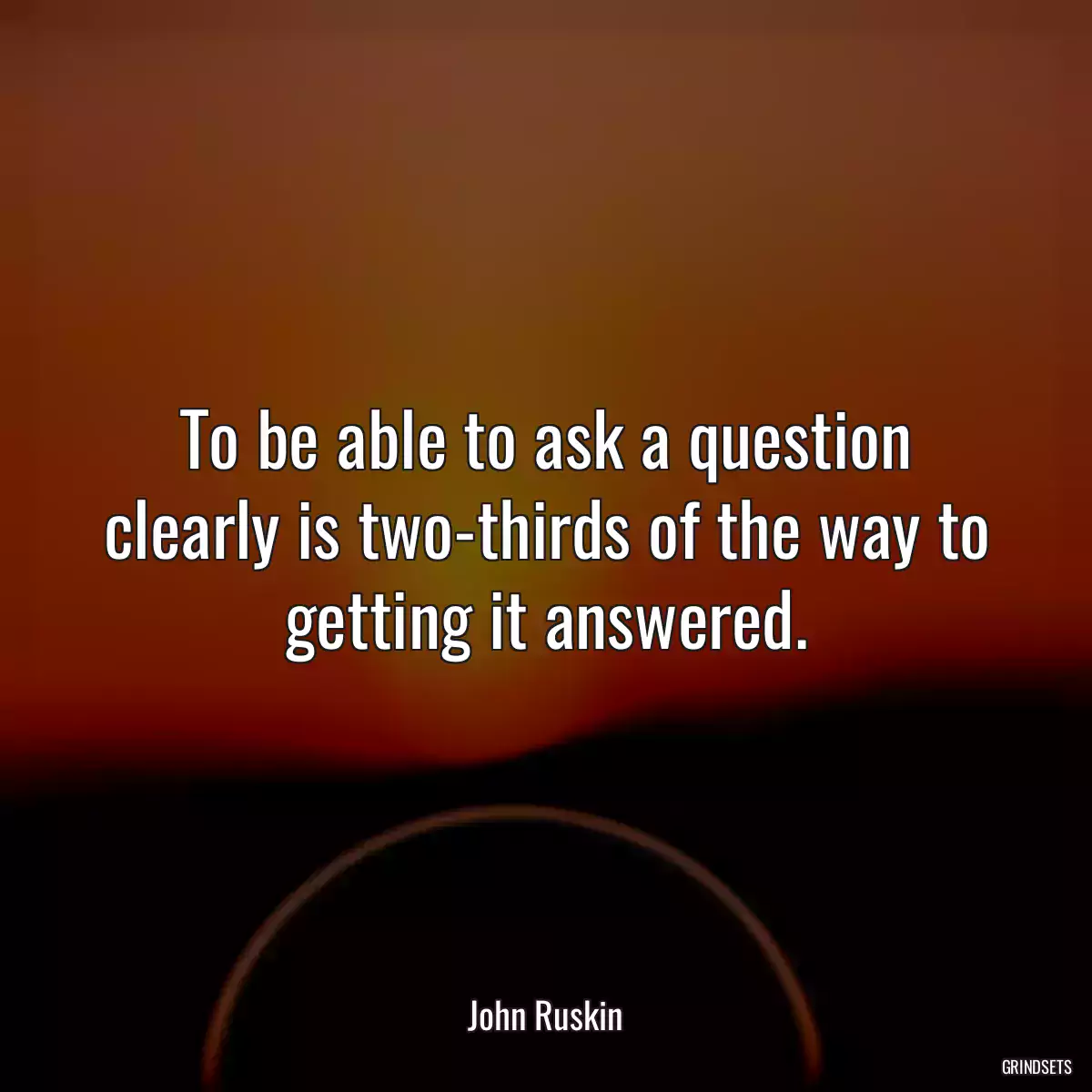 To be able to ask a question clearly is two-thirds of the way to getting it answered.