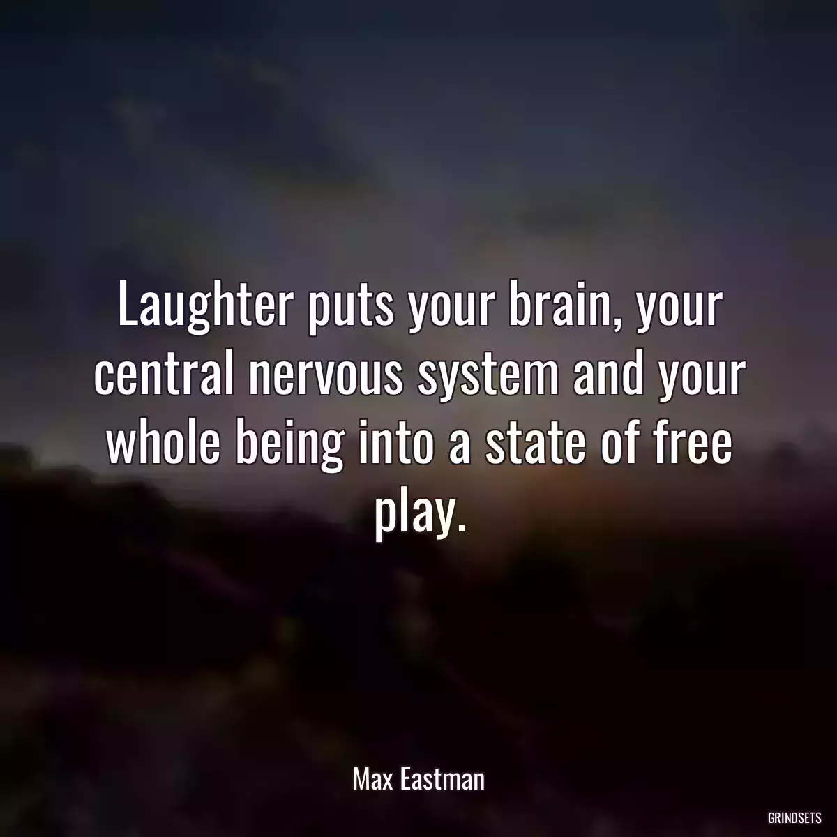 Laughter puts your brain, your central nervous system and your whole being into a state of free play.