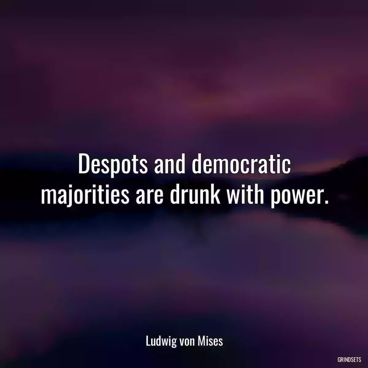 Despots and democratic majorities are drunk with power.