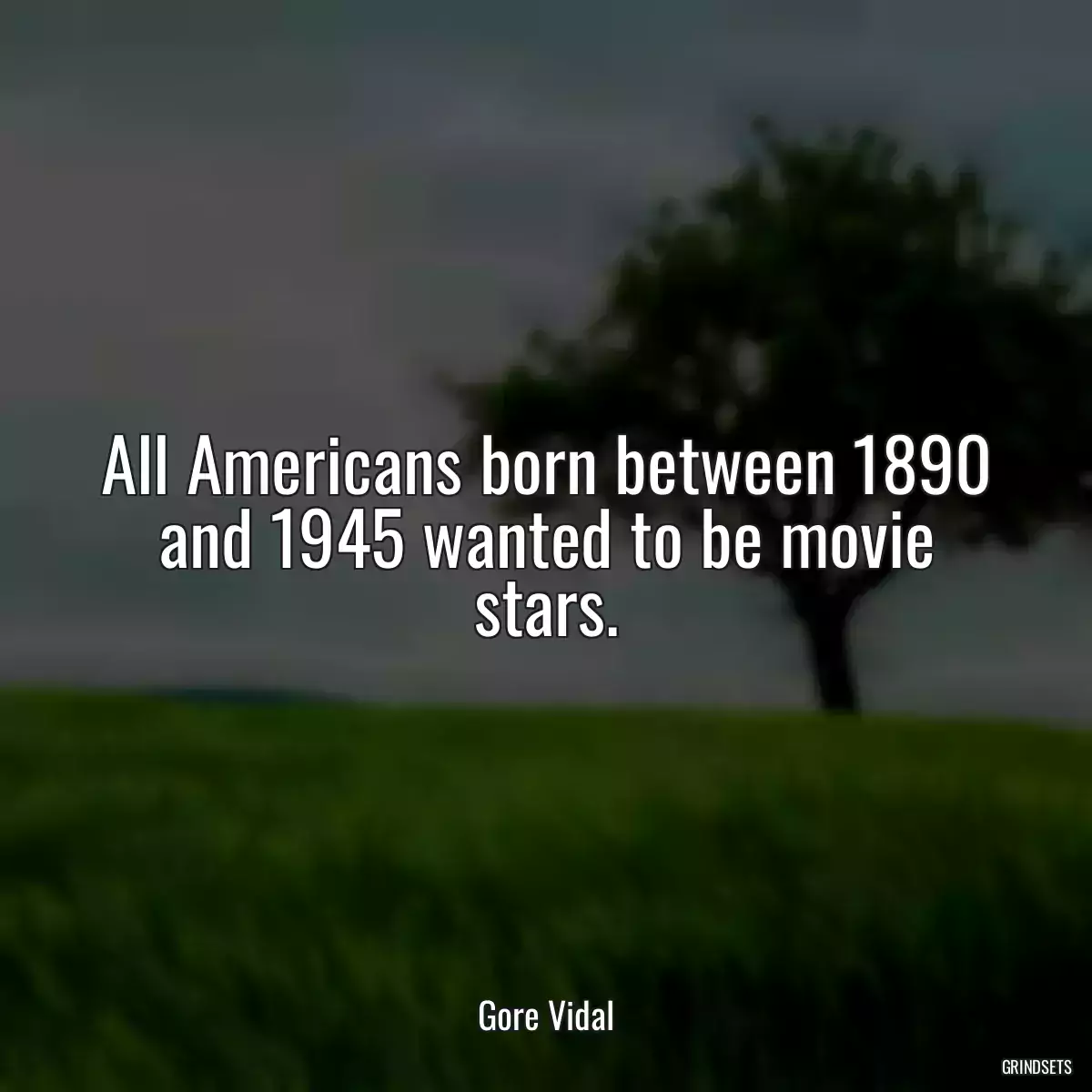 All Americans born between 1890 and 1945 wanted to be movie stars.