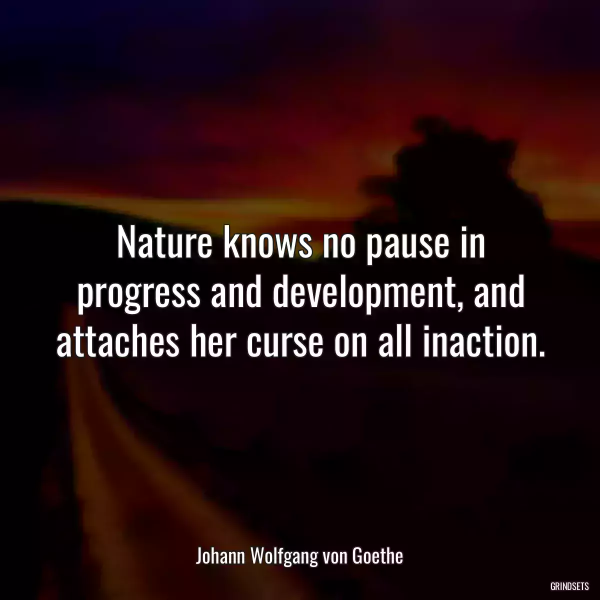 Nature knows no pause in progress and development, and attaches her curse on all inaction.