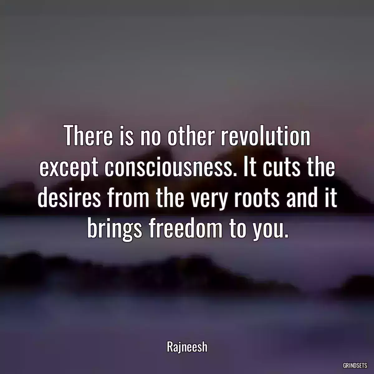 There is no other revolution except consciousness. It cuts the desires from the very roots and it brings freedom to you.