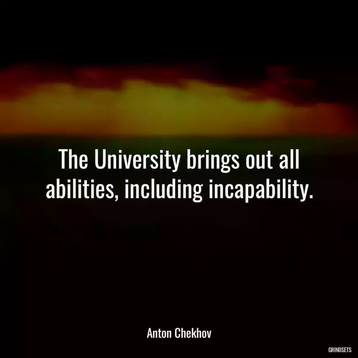 The University brings out all abilities, including incapability.