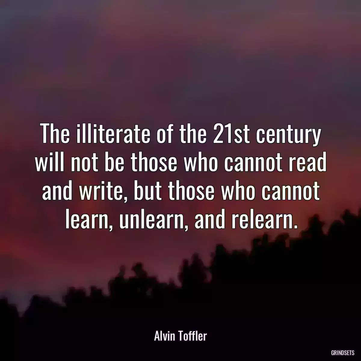 The illiterate of the 21st century will not be those who cannot read and write, but those who cannot learn, unlearn, and relearn.